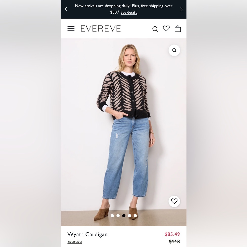 Evereve Wyatt Zebra-Print Cardigan in Black and Cream
